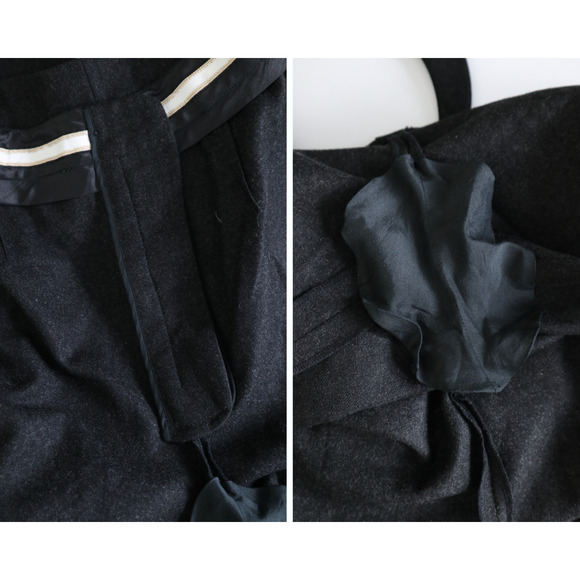 Vintage 1990s Chanel High Waisted Flat Front Wool Trousers Charcoal Gray - Picture 11 of 11